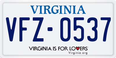 VA license plate VFZ0537