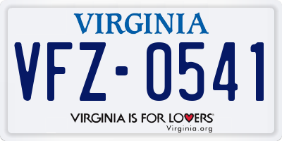 VA license plate VFZ0541
