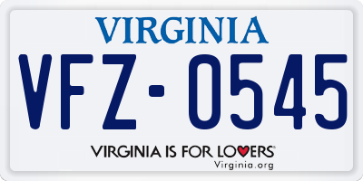 VA license plate VFZ0545