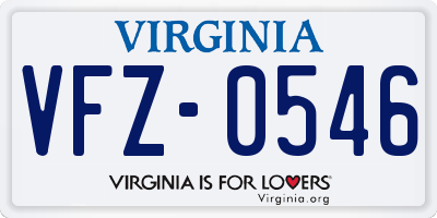 VA license plate VFZ0546