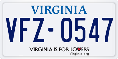 VA license plate VFZ0547