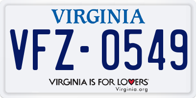 VA license plate VFZ0549