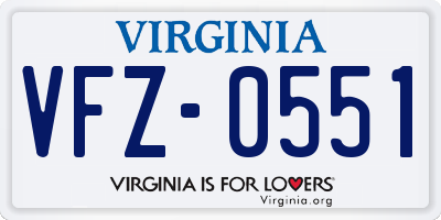 VA license plate VFZ0551