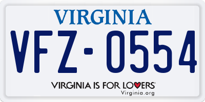 VA license plate VFZ0554