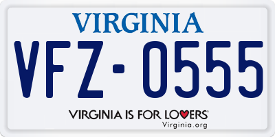VA license plate VFZ0555