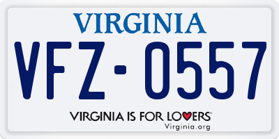 VA license plate VFZ0557