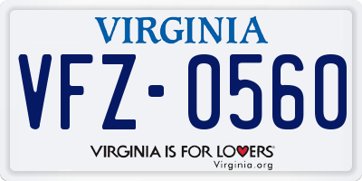 VA license plate VFZ0560
