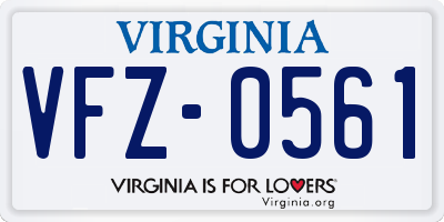 VA license plate VFZ0561