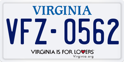 VA license plate VFZ0562