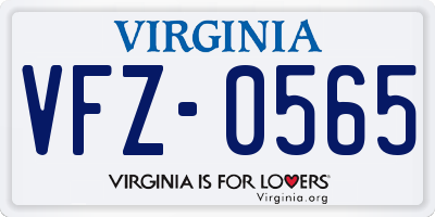 VA license plate VFZ0565