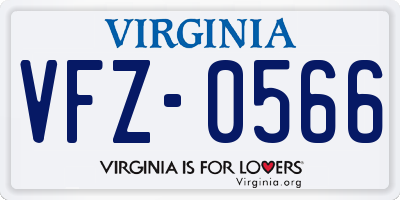 VA license plate VFZ0566