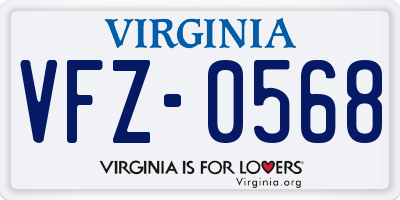 VA license plate VFZ0568