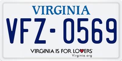 VA license plate VFZ0569