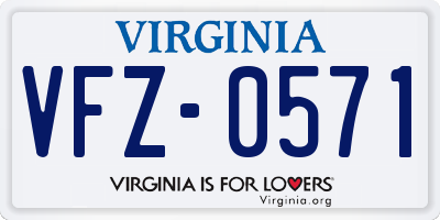 VA license plate VFZ0571