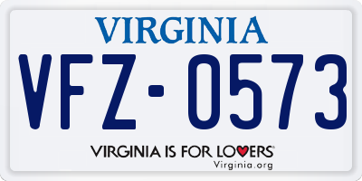 VA license plate VFZ0573