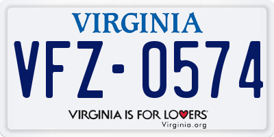 VA license plate VFZ0574