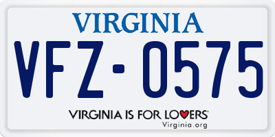 VA license plate VFZ0575