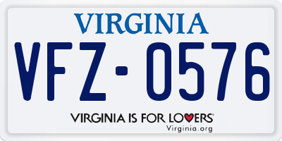 VA license plate VFZ0576