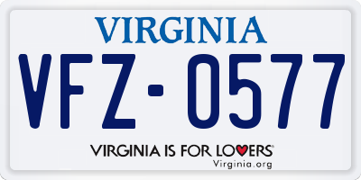 VA license plate VFZ0577