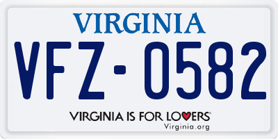VA license plate VFZ0582