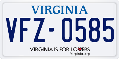 VA license plate VFZ0585