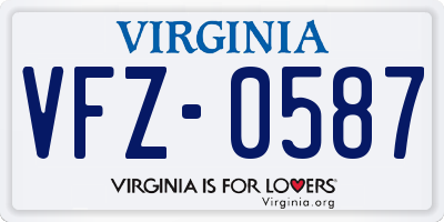 VA license plate VFZ0587