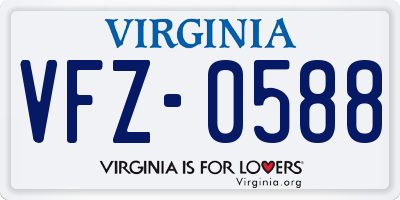 VA license plate VFZ0588