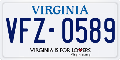 VA license plate VFZ0589