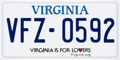 VA license plate VFZ0592