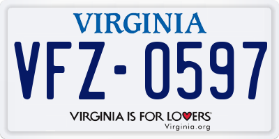 VA license plate VFZ0597