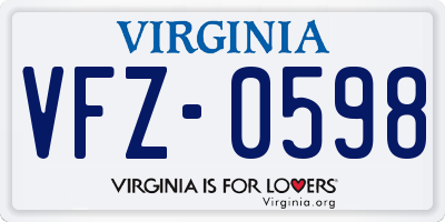 VA license plate VFZ0598
