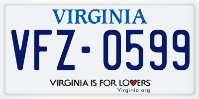 VA license plate VFZ0599