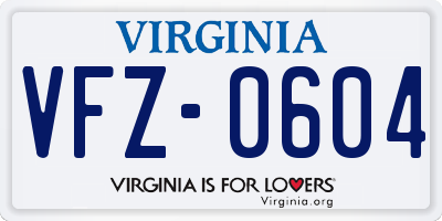 VA license plate VFZ0604