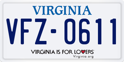 VA license plate VFZ0611