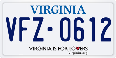 VA license plate VFZ0612