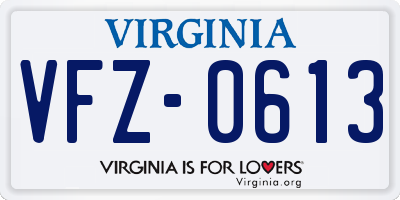 VA license plate VFZ0613