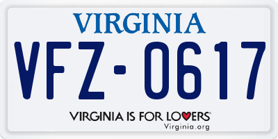 VA license plate VFZ0617