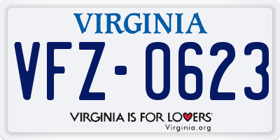 VA license plate VFZ0623
