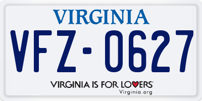 VA license plate VFZ0627