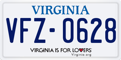 VA license plate VFZ0628
