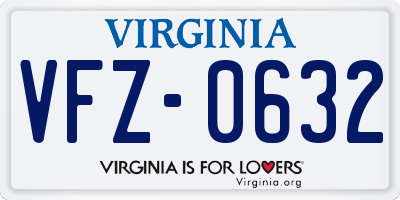VA license plate VFZ0632