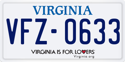 VA license plate VFZ0633
