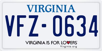 VA license plate VFZ0634