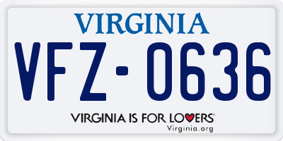 VA license plate VFZ0636