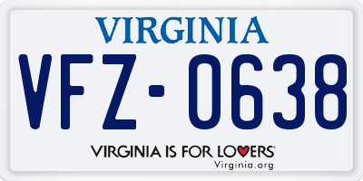 VA license plate VFZ0638