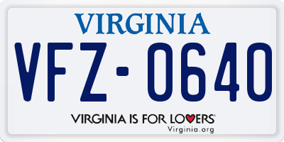 VA license plate VFZ0640