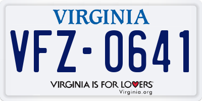 VA license plate VFZ0641