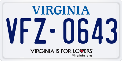 VA license plate VFZ0643