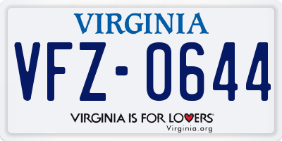 VA license plate VFZ0644