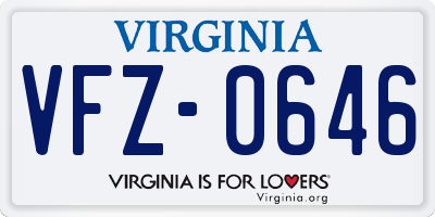 VA license plate VFZ0646
